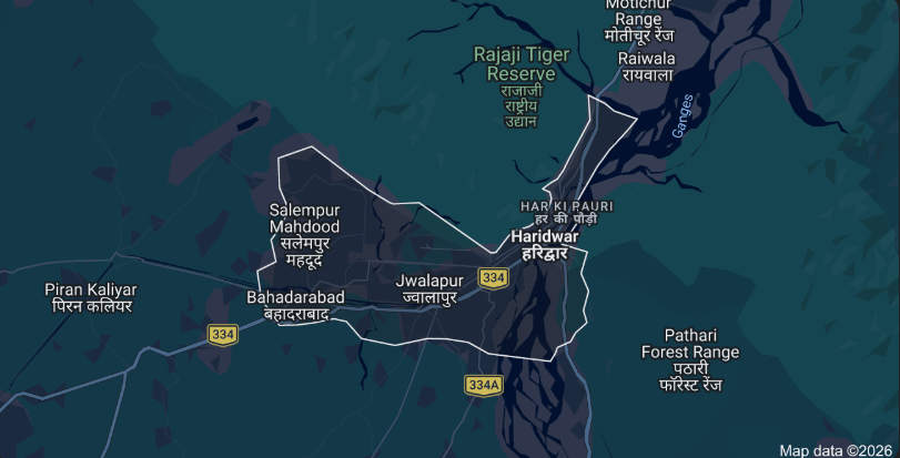 Map View of Haridwar